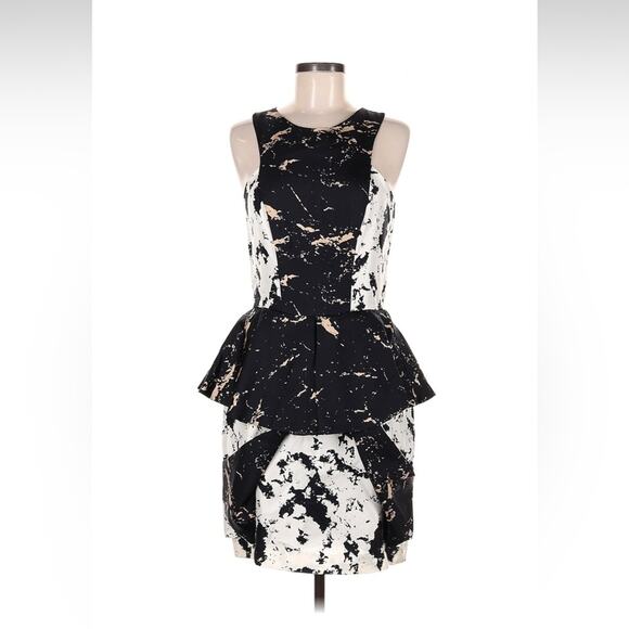 Alejandra de Coss for Inspirare Miss marble peplum sheath cocktail party dress 8 - Picture 3 of 13